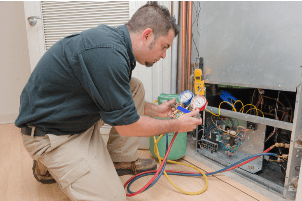 HVAC Technician Working