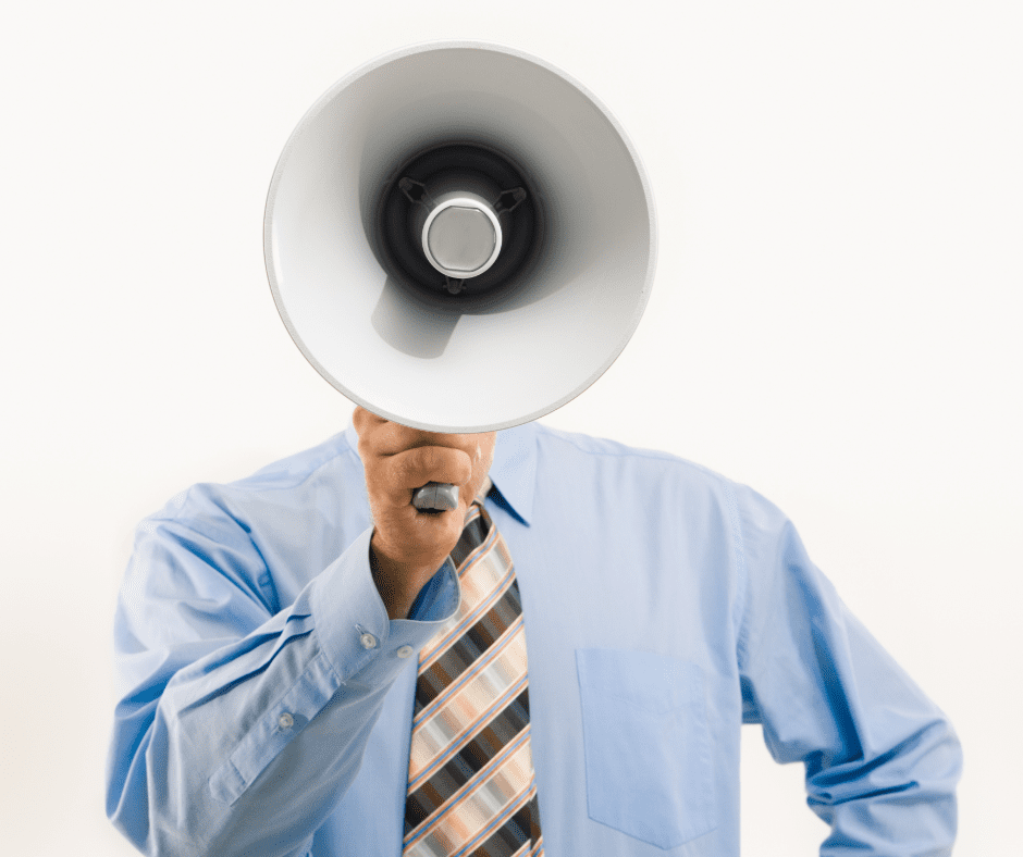 man holding a megaphone