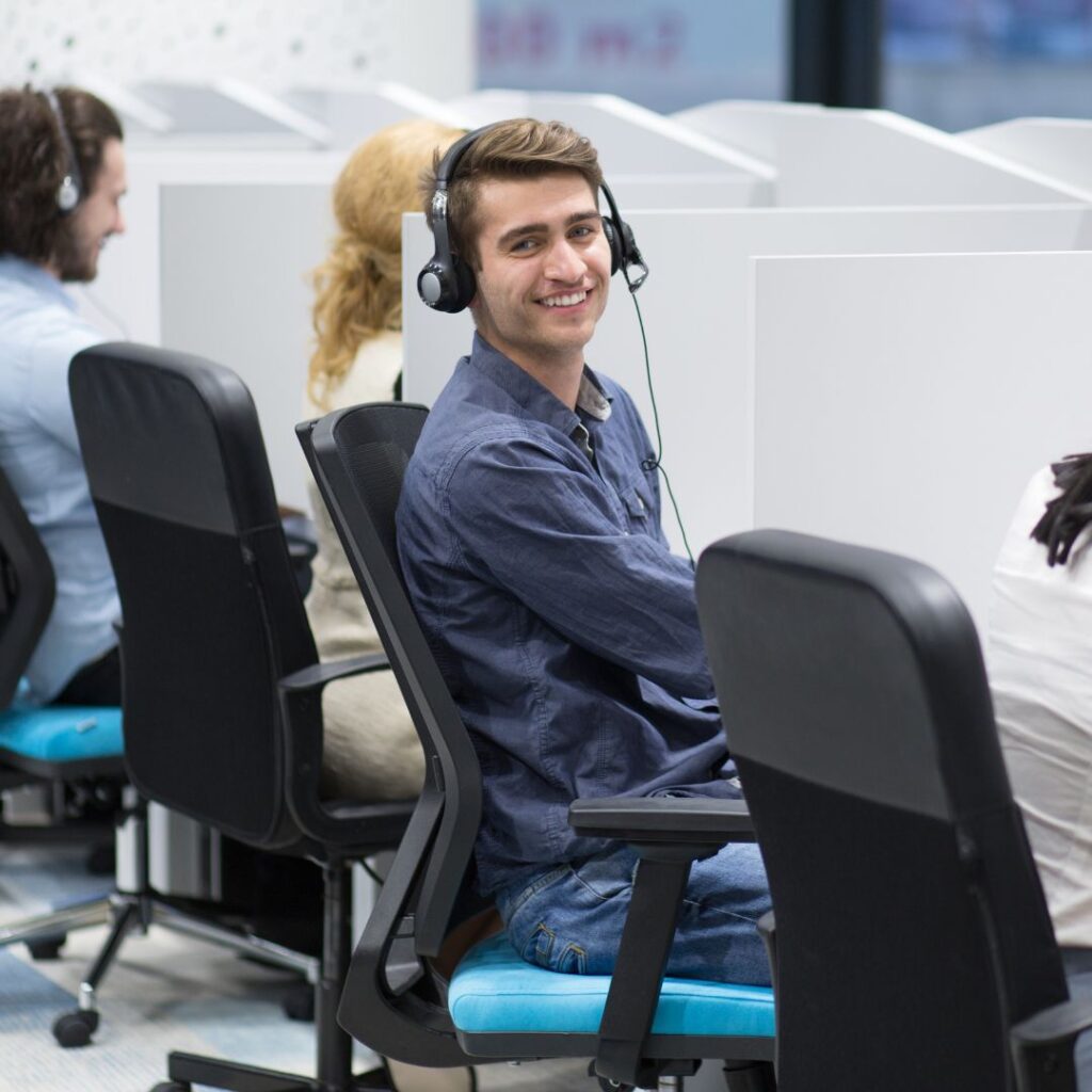 call center man headset