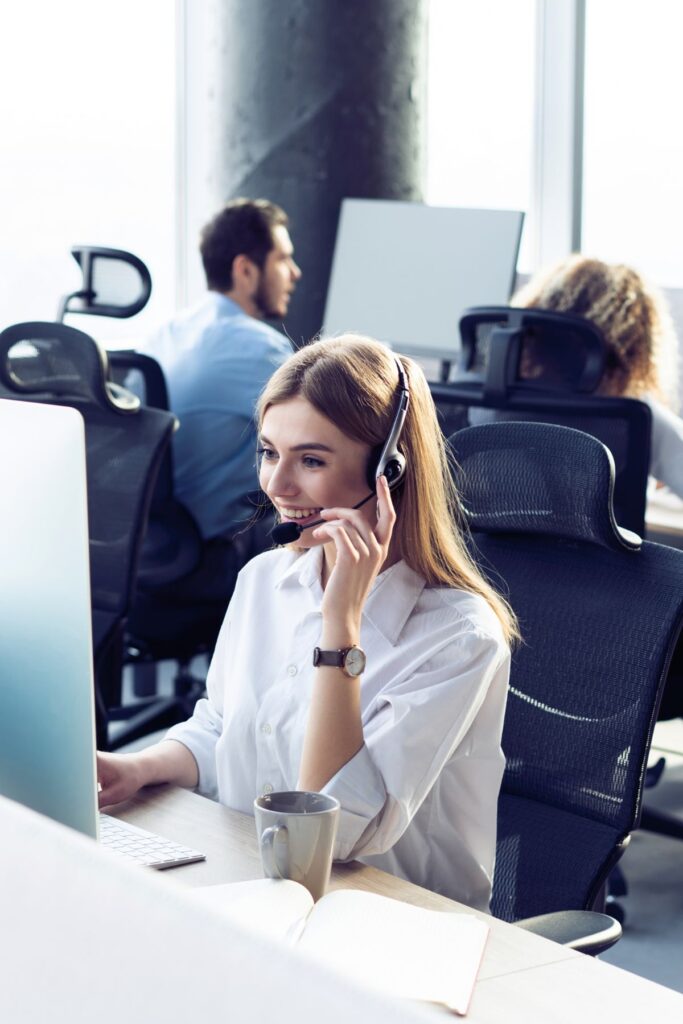 call center woman headset