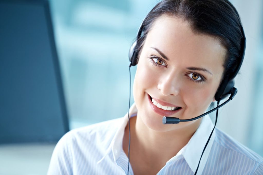 Beautiful Asian Female Call Center Telephone Computer Worker